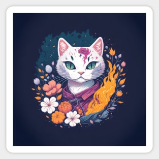 Floral Cat Sticker